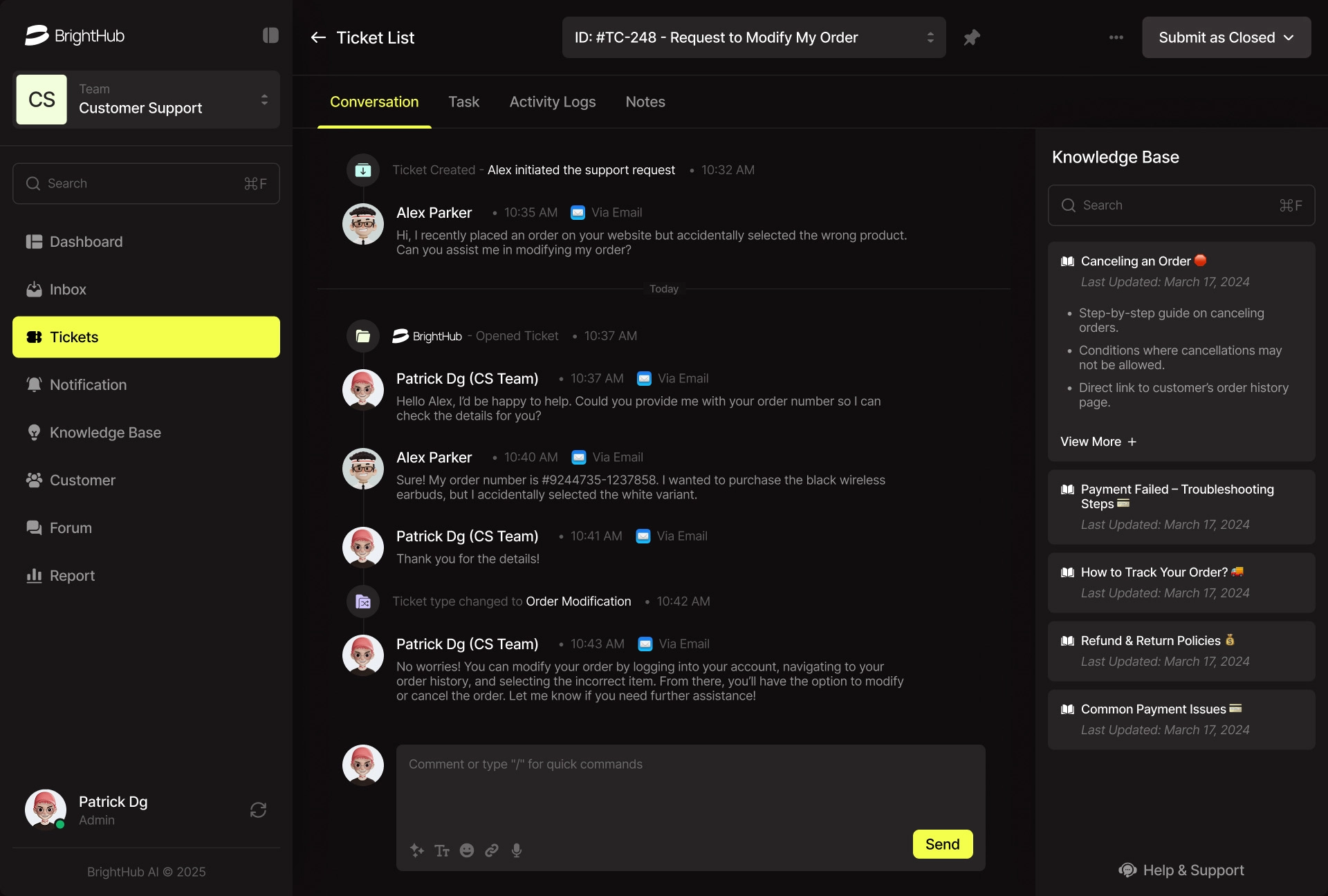 Demo helpdesk