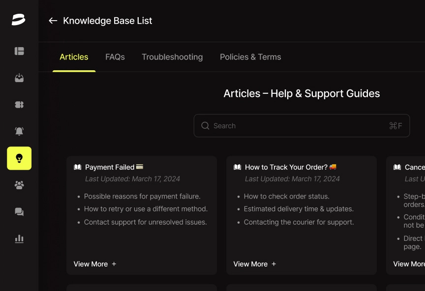 Feature helpdesk