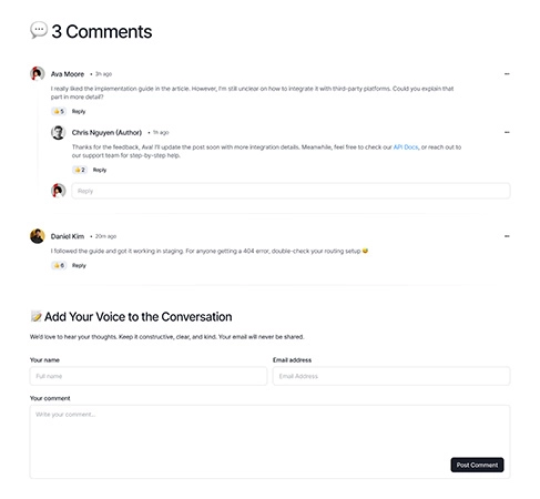 Shop comment